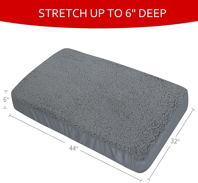 Dog Bed Covers Soft Plush Replacement Washable, Waterproof Pet Mattress Bed - Image 6
