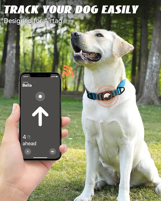 Joytale Airtag Dog Collar, Waterproof Dual D-Rings, Reflective Pet Collar - Image 2