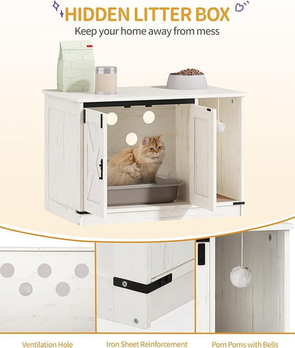 Cat Litter Box Enclosure, Hidden Litter Box Cabinet Furniture - Image 3