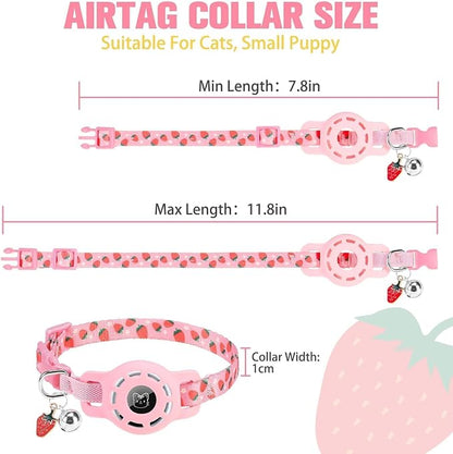 BINGPET AirTag Cat Collar with Bells, Upgraded Safety Elastic Cat Collar with - Image 2