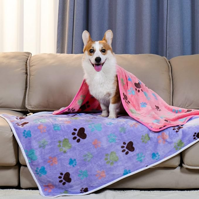 Luciphia 1 Pack 6 Dog Blankets Cat Soft Fluffy Fleece Pet Blanket Warm Cute - Image 3