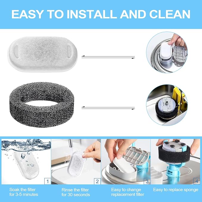 Cat Water Fountain Filter for Stainless Steel 108oz/3.2L& 67oz/2L Automatic Pet - Image 4