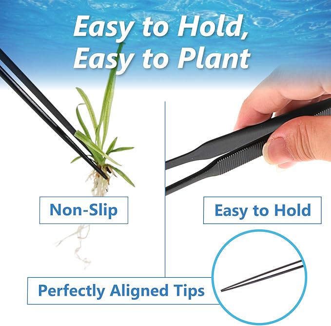 Long Tweezers for Aquascaping, 2 Pack 25cm / 9.8in Fine Tip 1mm – Tools for - Image 5