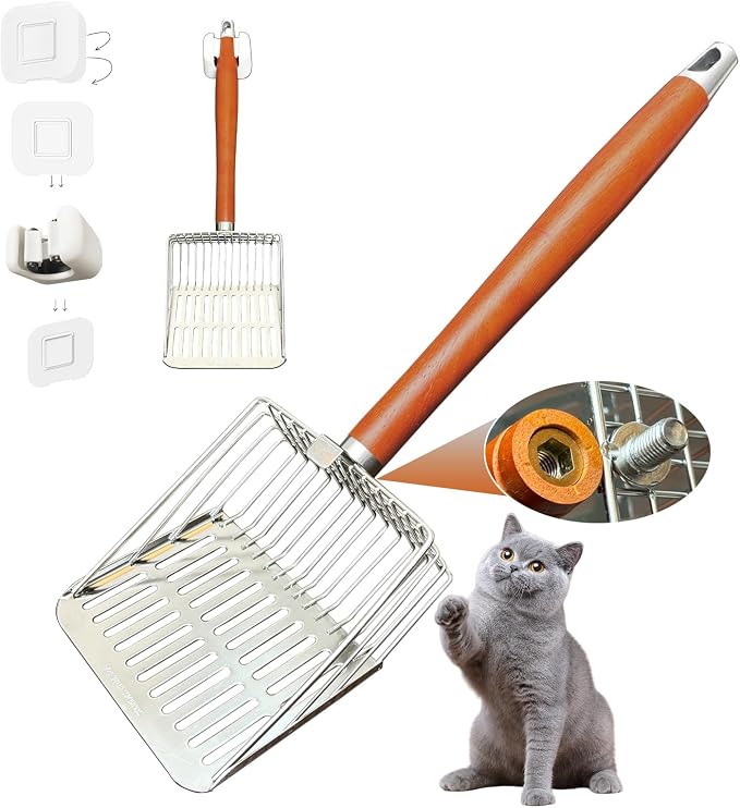 Designed for Deep Litter Boxes, Long Handle Metal Cat Litter Scoop by Unknown