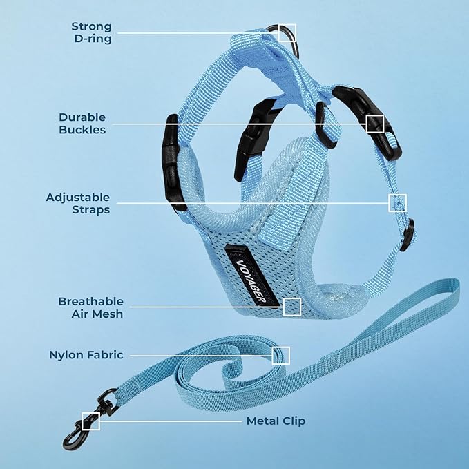 Voyager Escape-Proof Step-in Lock Cat Harness & 5ft Neoprene-Handle Leash Set - Image 3