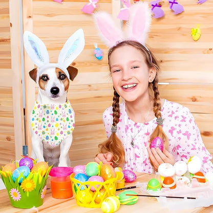 Easter Dog Bandana, 2 Pack Adjustable Holiday Party Pets Rabbit Easter Egg - Image 4