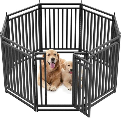 Dog Fence for Yard Outdoor Indoor Dog Playpen 40" Height 8 Panels Metal Dog Pen by Petorldog
