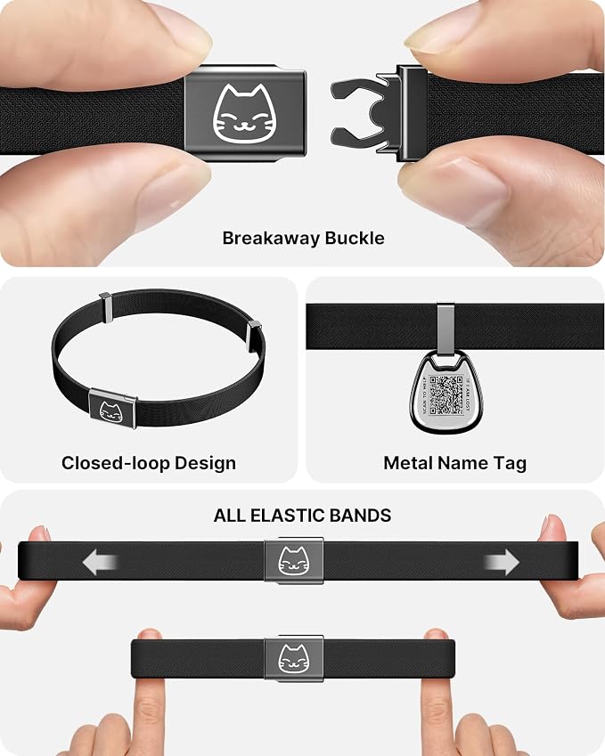Cat Collar with QR Code Name Tag, Breakaway Kitten Collar - Image 3