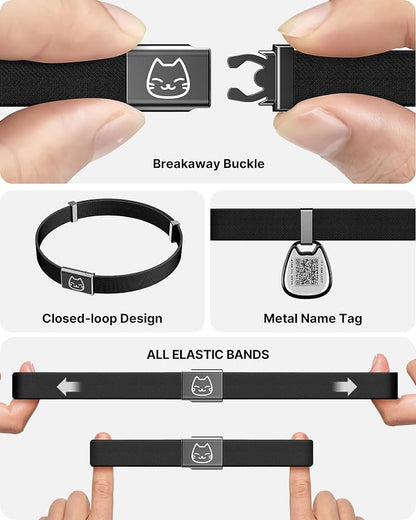 Cat Collar with QR Code Name Tag, Breakaway Kitten Collar - Image 3