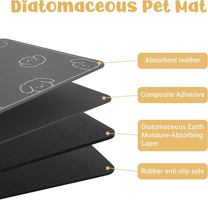 Dog Food Mat, Diatom Ooze Cat Water Mats Non Slip - Image 4
