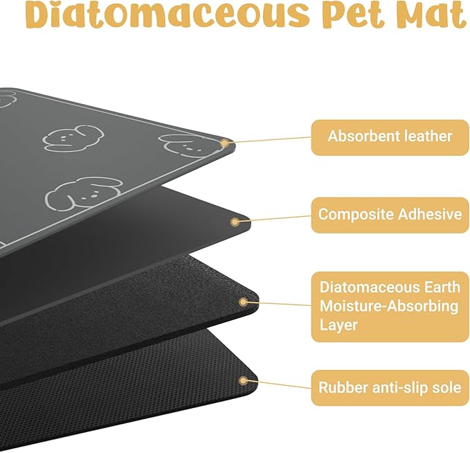 Dog Food Mat, Diatom Ooze Cat Water Mats Non Slip - Image 4