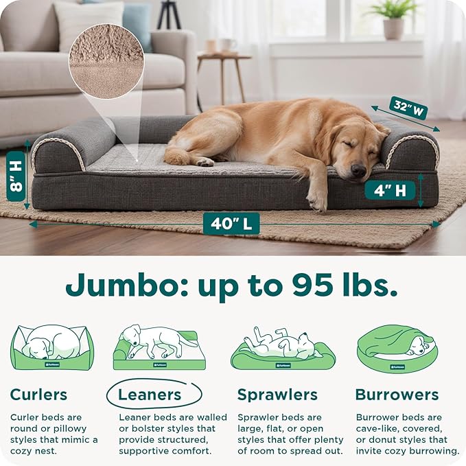 Furhaven Orthopedic Dog Bed for Large Dogs w/ Removable Bolsters & Washable - Image 3