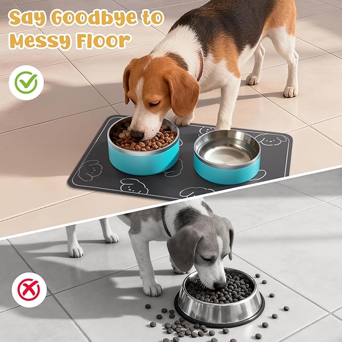 Dog Food Mat, Diatom Ooze Cat Water Mats Non Slip - Image 6