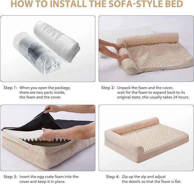 BFPETHOME Orthopedic Dog Beds for Large Dogs-Waterproof Sofa Dog Bed - Image 6