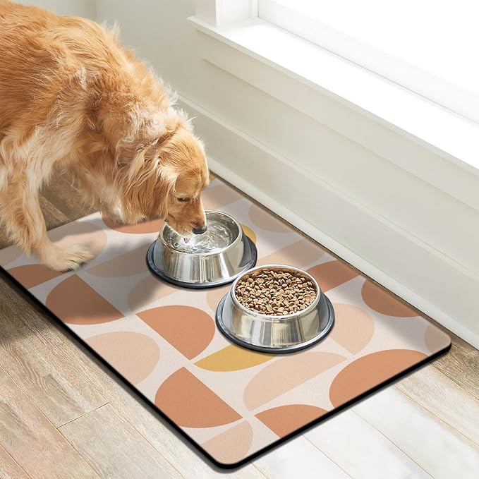 Dog Food Mats for Floors, Absorbent Dog Bowl Mat for Food and Water Dispenser - Image 2