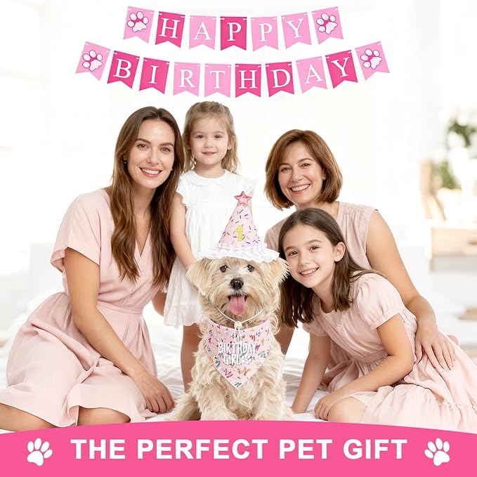 Dog Birthday Party Decorations, Adjustable Dog Bandana Set - Image 7