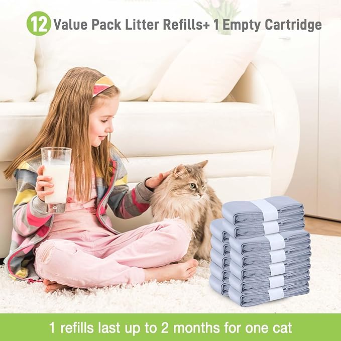 12 Pack Cat Litter Refill Bags, 100% Odor Lock Litter Refills Compatible - Image 5
