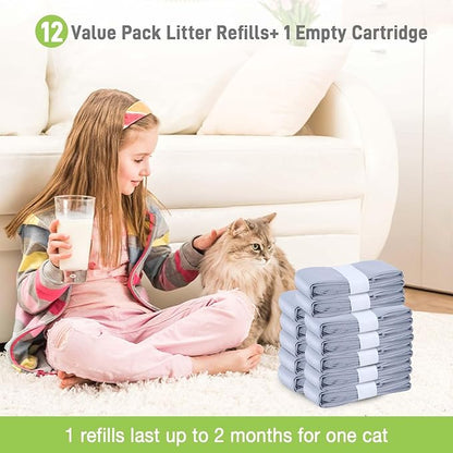 12 Pack Cat Litter Refill Bags, 100% Odor Lock Litter Refills Compatible - Image 5