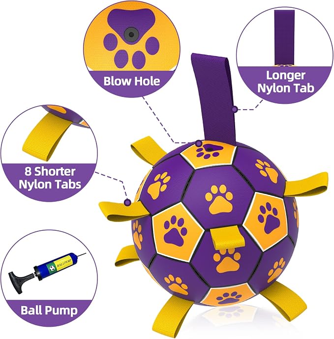 QDAN Dog Ropes Toys, Soccer Ball - Image 6