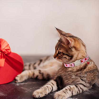 ARING PET 2 Pack Valentine's Day Cat Collars-Cute Heart Cat Collar Breakaway - Image 4
