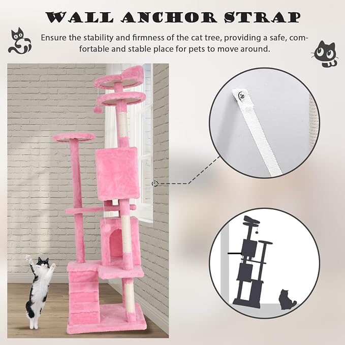 Heavy Duty Cat Tree Tower, Cat Condo, Hanging Ball - Image 3
