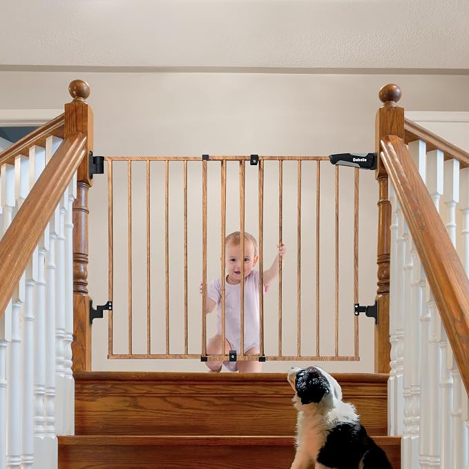Babelio Baby Gate for Stairs & Doorways, 26-43" W 28" H No Bottom Bar| Easy by BABELIO