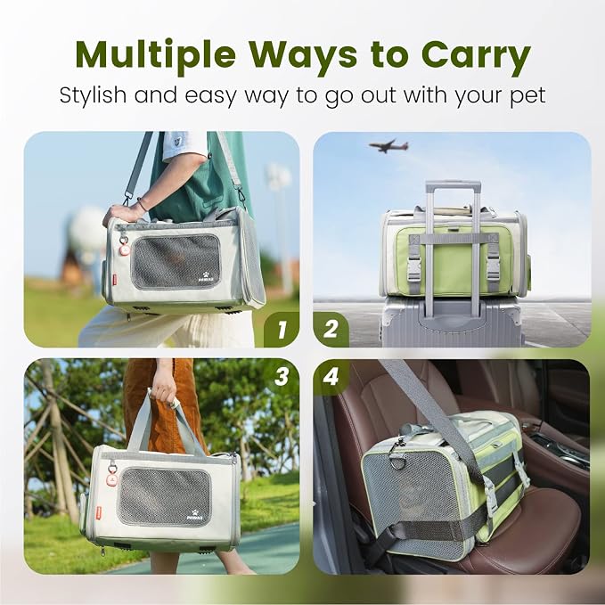 Pawaii Cat Carrier with ID Tag, TSA Airline Approved Soft Sided Collapsible Pet - Image 7