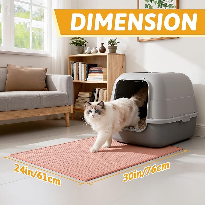 Pieviev Cat Litter Mat Double Layer Waterproof Urine Proof Trapping Mat 1 Pack) - Image 2