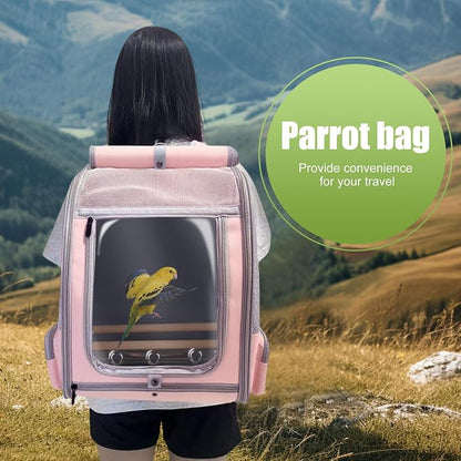 Parrot Carrier Backpack with Front Zipper Opening, Bird Travel Carrier Cage - Image 8