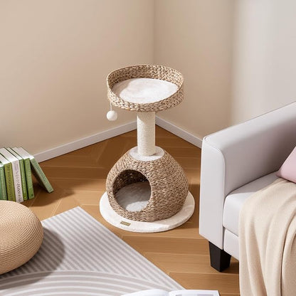 PETSITE 28-inch Modern Cat Tree, Small Cute Cat Tower Sisal Scratching Post - Image 3