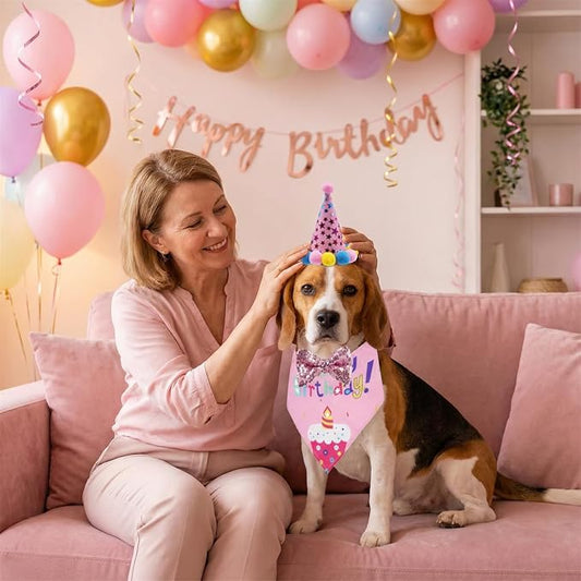 Pet Birthday Party Set with Hat and Bandana - Image 2