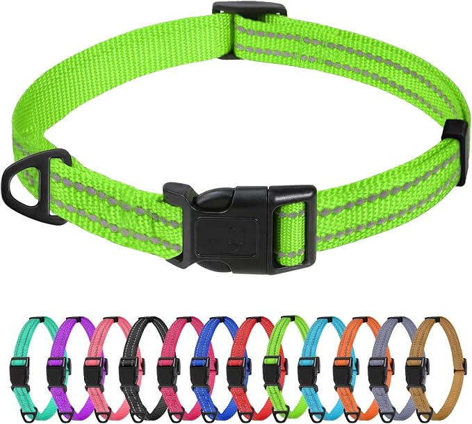 TagME Reflective Nylon Dog Collars, Adjustable Classic Collar by TagME