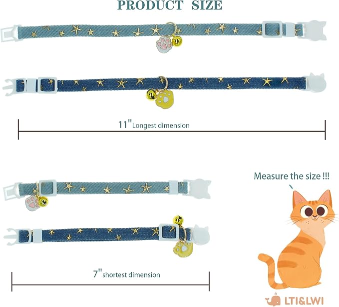 2 Pack Denim Breakaway Cat Collars - Image 4