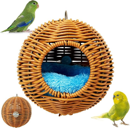 BNOSDM Rattan Bird Nest Parrot Nesting House Parakeet Nesting Soft Lovebird by BNOSDM