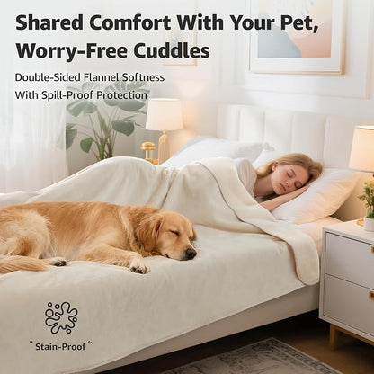 LOOBANI Waterproof Blanket for Bed: Reversible Soft Flannel Twin Bed Blanket - Image 2