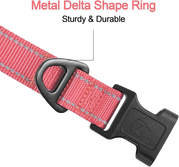 Joytale Reflective Dog Collar, Soft Neoprene Padded, Metal D-Ring, Nylon Pet - Image 3