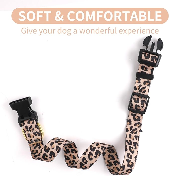 QQPETS Adjustable Soft Dog Collar: Print Flower Pink Multicolor Cute Patterns - Image 5