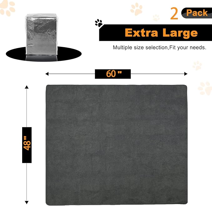 Washable Pee Pads for Dogs, 48x60 Reusable Whelping Pads, Absorb Dog Mats - Image 5