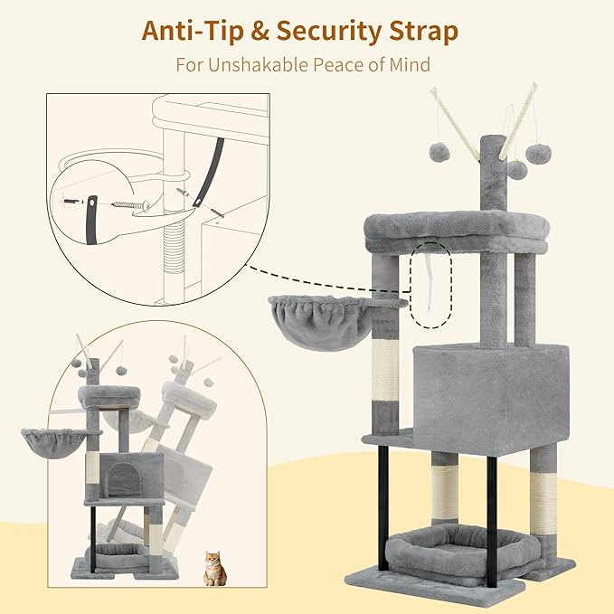 Heybly Cat Tree, 45.3-Inch Cat Tower - Image 8