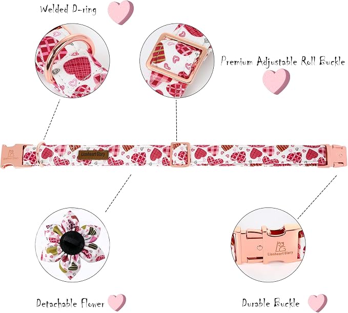 Lionheart Glory Heart Dog Collar, Valentine's Day Dogs Collar - Image 4