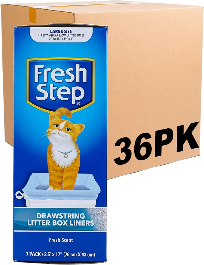 Fresh Step Drawstring Large Litter Box Liners | Heavy Duty Liners by FreshStep