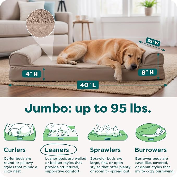 Furhaven Orthopedic Dog Bed for Large Dogs w/ Removable Bolsters & Washable - Image 3