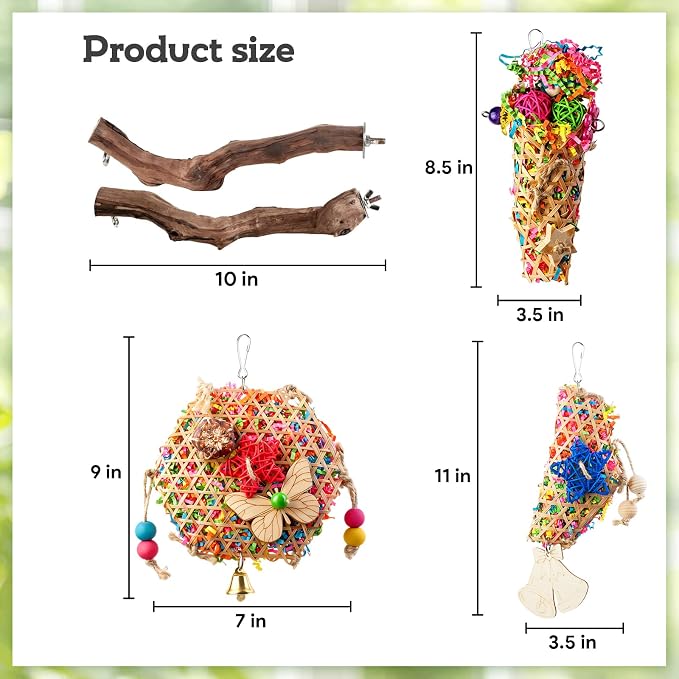 Bird Toys, Parakeet Foraging Toys, Hanging Chewing Toys - Image 7