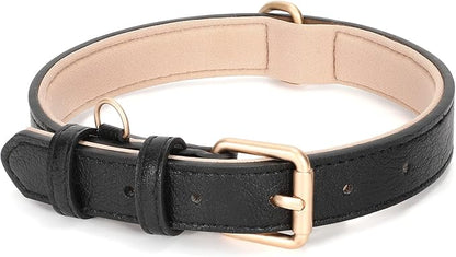 WHIPPY Leather Dog Collar for Small Medium Large Dog Adjustable Soft Breathable by WHIPPY