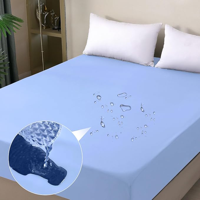 Waterproof Mattress Protector Queen, Fitted Sheet Style Breathable Mattress by OHANO