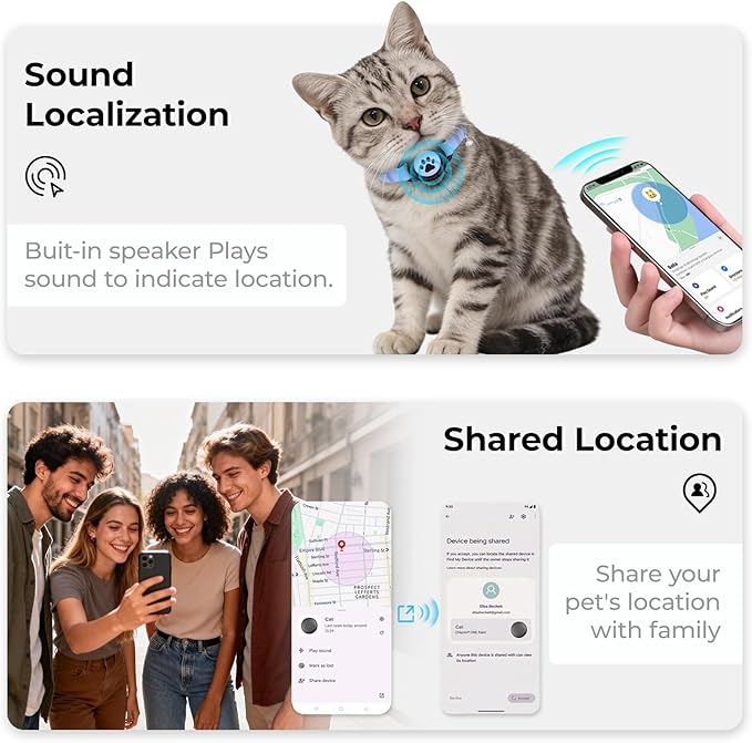 GPS Cat Tracker Collar, Smart Pet Activity Tracker, No Monthly Fee, Work - Image 5