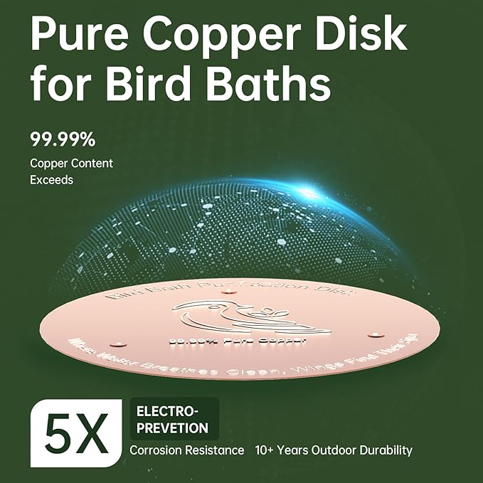 2 Pack Bird Bath Copper Disk, Premium 0.6mm Sturdy 99.99% Pure Copper Disk - Image 5