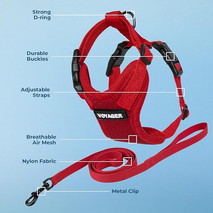 Voyager Escape-Proof Step-in Lock Cat Harness & 5ft Neoprene-Handle Leash Set - Image 3