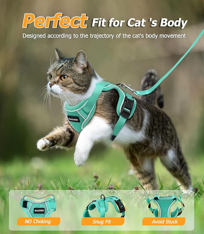 Halypet Cat Harness and Leash Set Escape Proof Adjustable Cat Leash Comfortable - Image 7