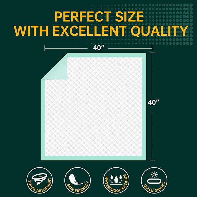 Disposable Bed Pads 40"X40" Extra Large Pee Pads - Image 4